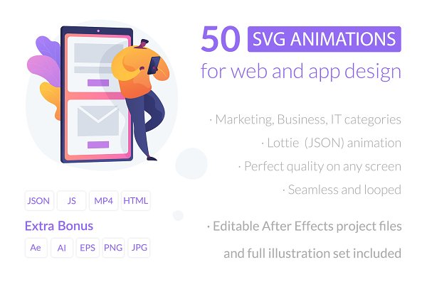 Download 50 SVG animations for UI design