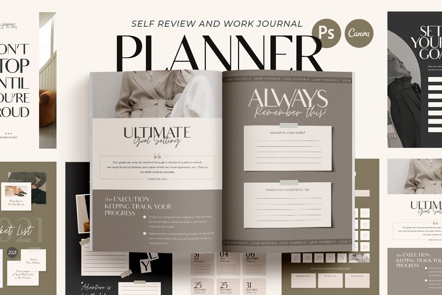 Download Project Planner and Journal CANVA PS