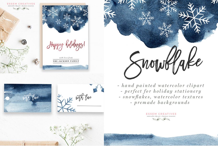 Download Watercolor Snowflake Winter Graphics
