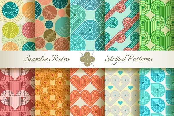 Download 20 Retro Striped Seamless Patterns