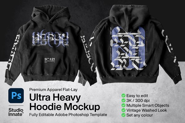 Download Ultra Heavy Hoodie Mockup