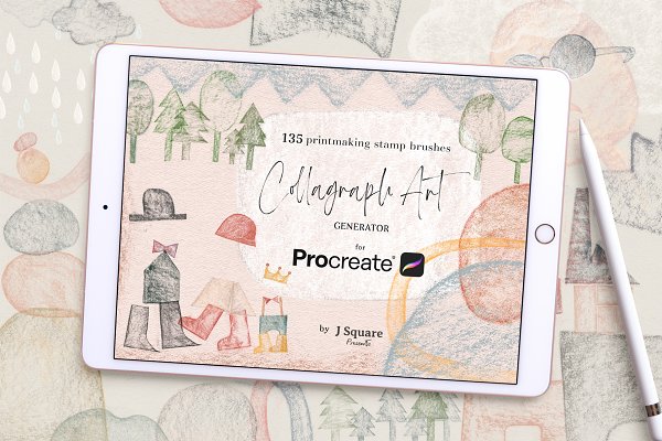 Download Collagraph Art Procreate Brushes