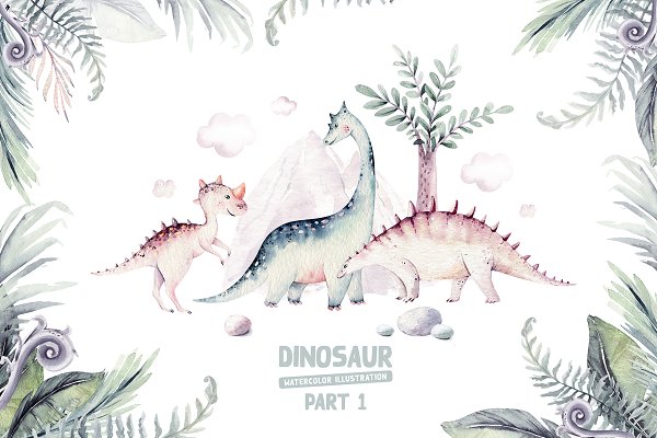 Download Dino. Watercolor collection. Part I