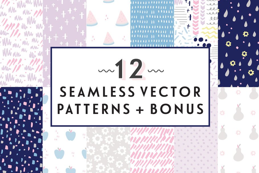 Download 12 Seamless Vector Patterns + Bonus