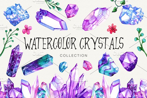 Download Watercolor Crystals Collection
