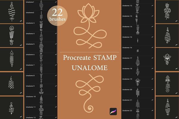 Download Procreate stamp brushes Unalome