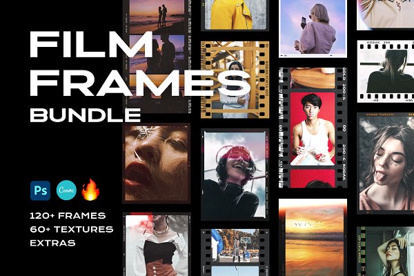 Download Film Frame Mockup Template Bundle