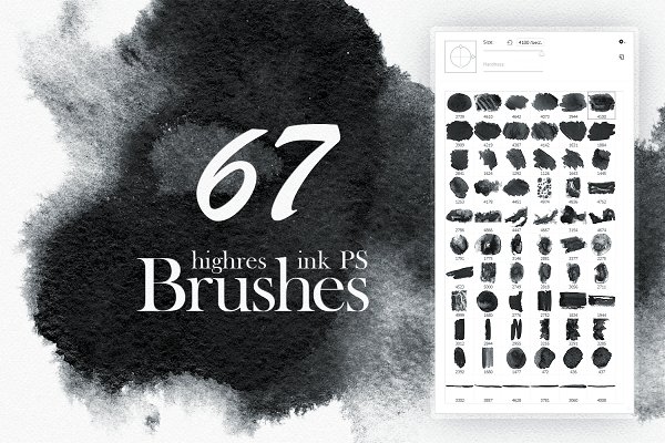 Download 67 highres Watercolor (Ink) Brushes