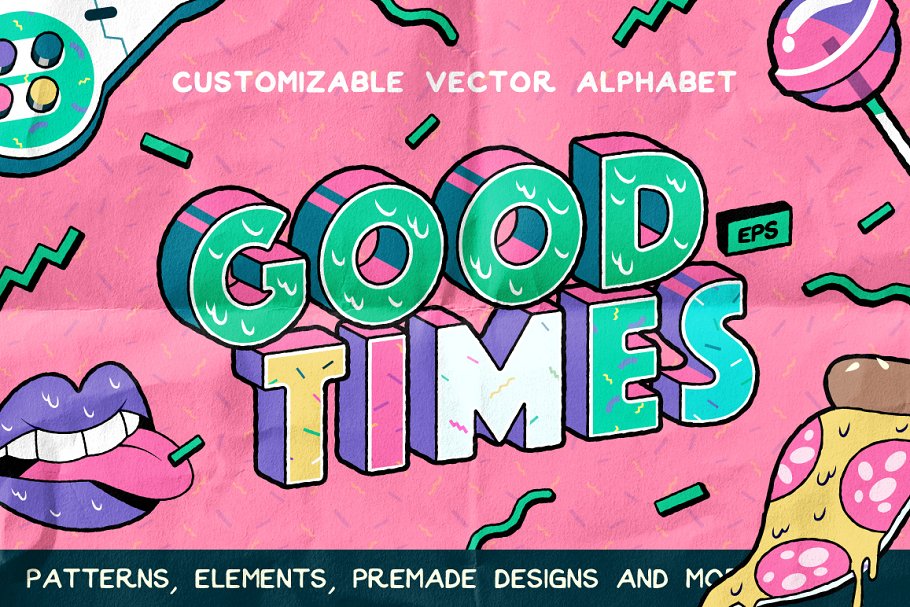 Download Good Times Alphabet & Graphic Set