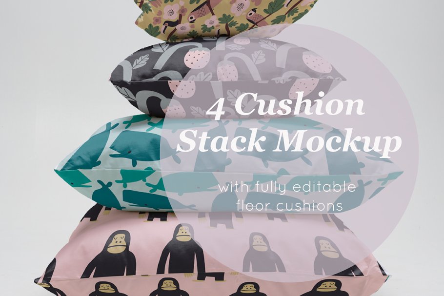 Download 4 Cushion Stack Mockup
