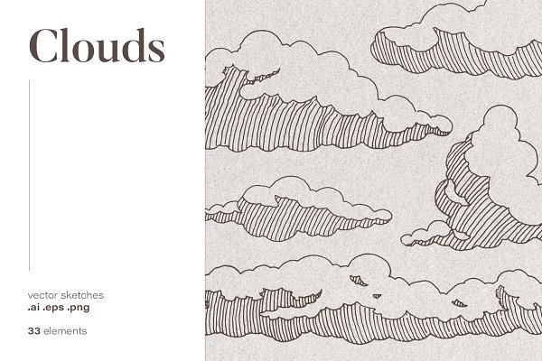Download Collection of clouds drawings