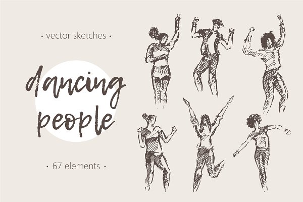 Download Sketches of dancing people
