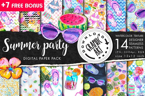 Download Summer Party Seamless pattern