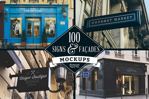 Download 100 Signs & Facades Mockups
