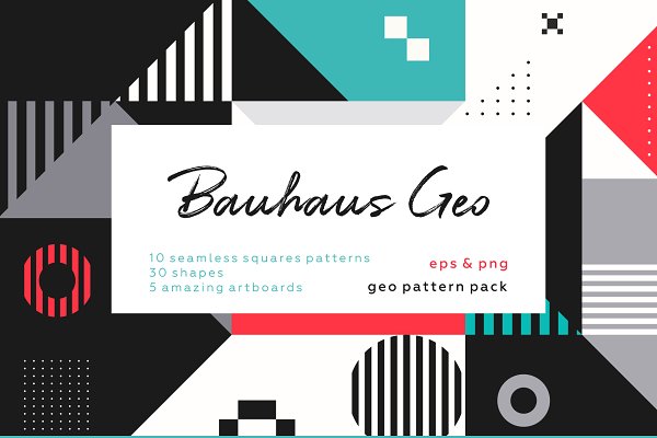 Download Bauhaus geometric patterns set.