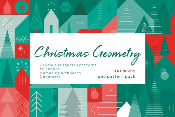 Download Christmas geometric pattern set.