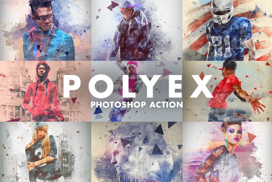 Download PolyEx Photoshop Action