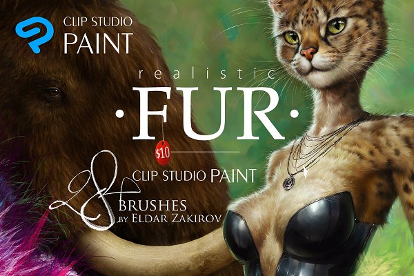 Download Realistic FUR. 28 Fur Brushes 4 CSP