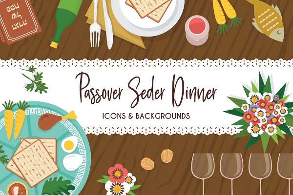 Download Passover Seder icons and backgrounds