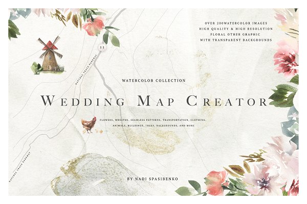 Download Watercolor Wedding Map Creator