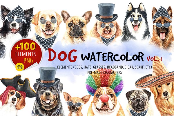 Download Dog watercolor.Animal Clipart