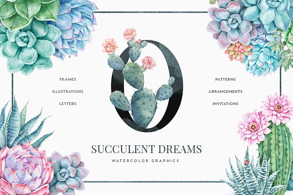 Download Succulent Dreams Watercolor Florals