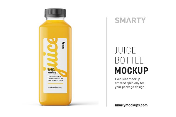 Download Orange juice bottle mockup