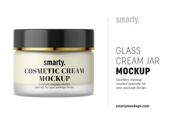 Download Cosmetic cream jar mockup / frosted