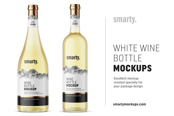 Download White Wine Bottles Mockup