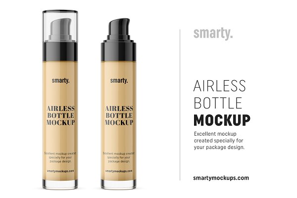 Download Glass airless bottle mockup
