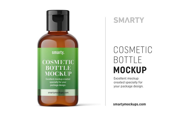 Download Amber cosmetic bottle mockup