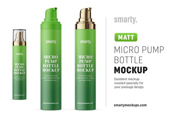 Download Micro pump matt bottle mockup