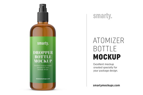Download Amber atomizer bottle mockup