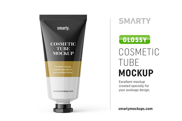 Download Glossy cosmetic tube mockup