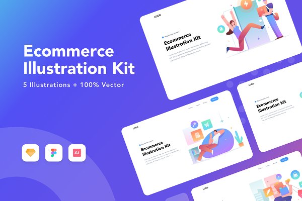Download Ecommerce illustration kit