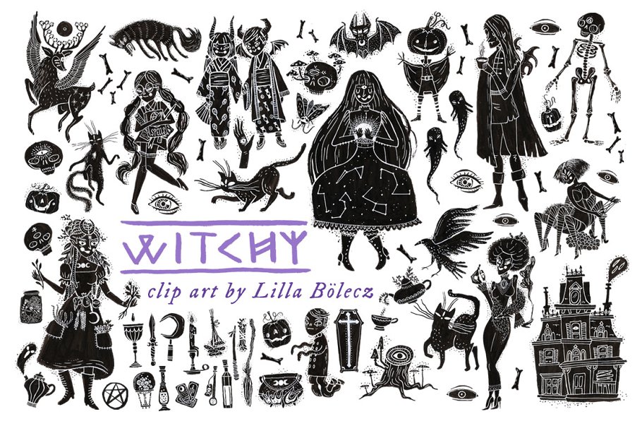 Download Witchy Halloween Clip Art