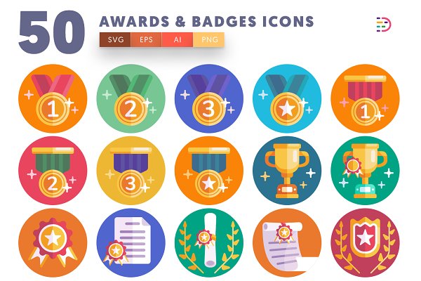 Download 50 Awards & Badges Icons