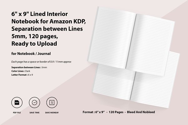 Download 6x9" Lined Interior Notebook 5mm