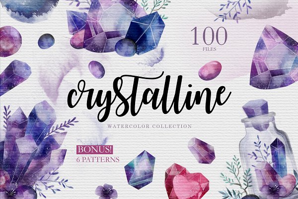 Download CRYSTALLINE. Watercolor collection