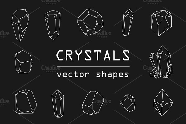 Download Crystals vector shapes