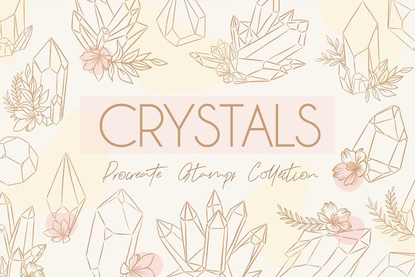 Download Crystals flower Stamps Procreate
