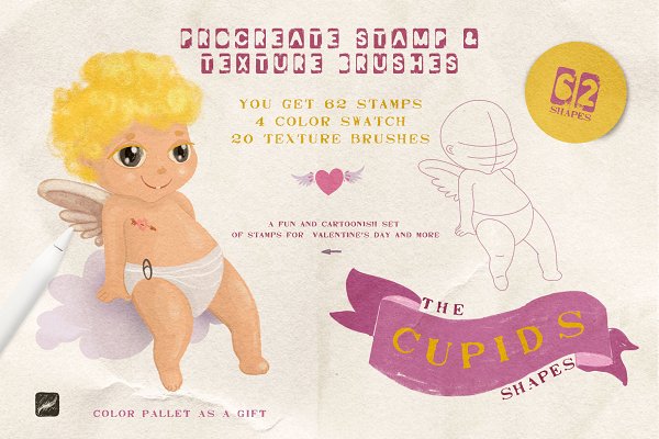 Download Cupids Procreate Stamps