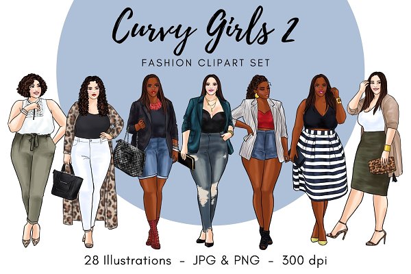 Download Curvy Girls 2 Fashion Clipart