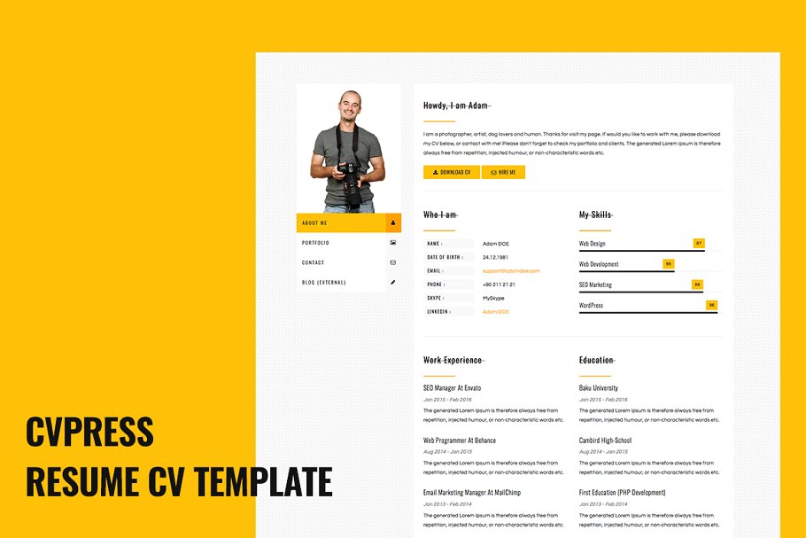 Download CVPress - Resume CV Site Template