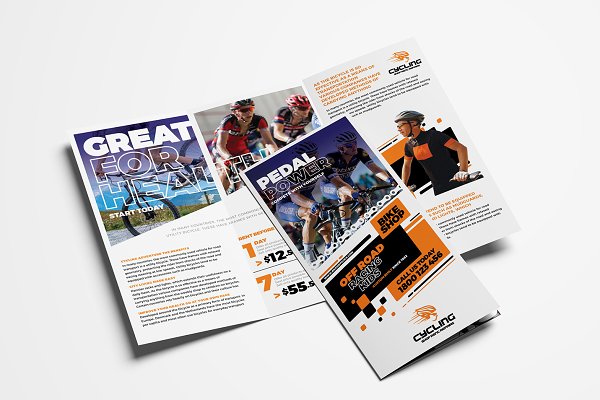 Download Cycling Trifold Brochure Template