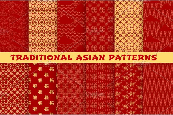 Download Asian seamless pattern of oriental golden ornament