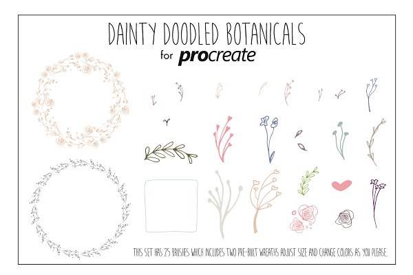Download Dainty Doodled Botanicals