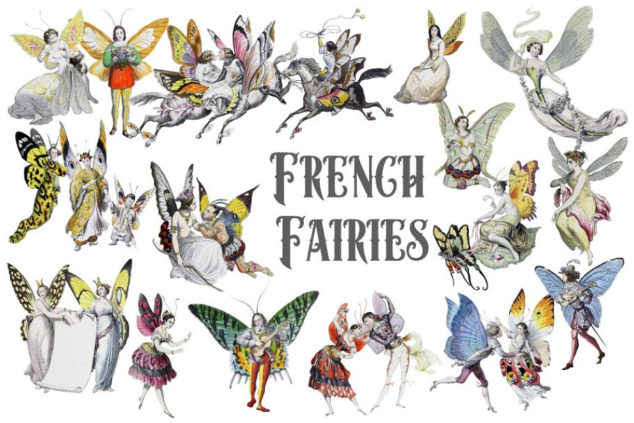 Download Vintage French Fairies illustrations