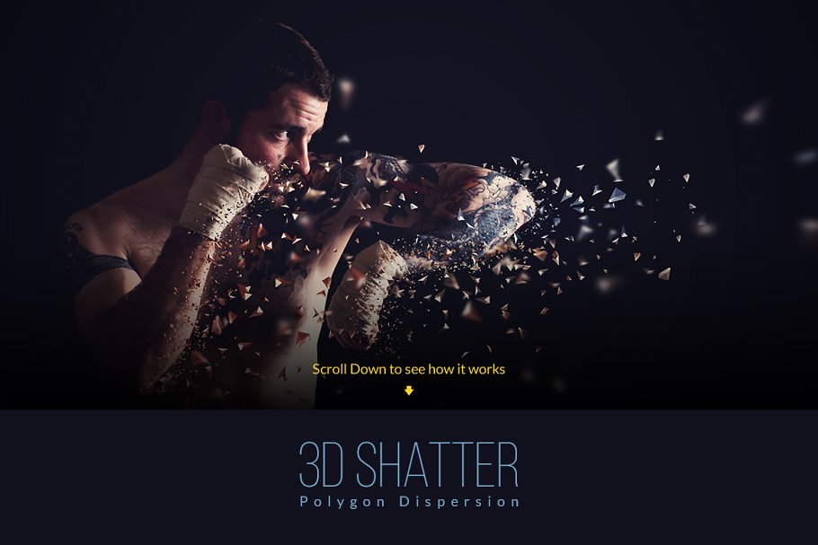 Download 3D Polygon Shatter Photoshop Action