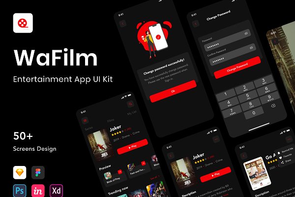 Download WaFilm - Entertainment App UI Kit